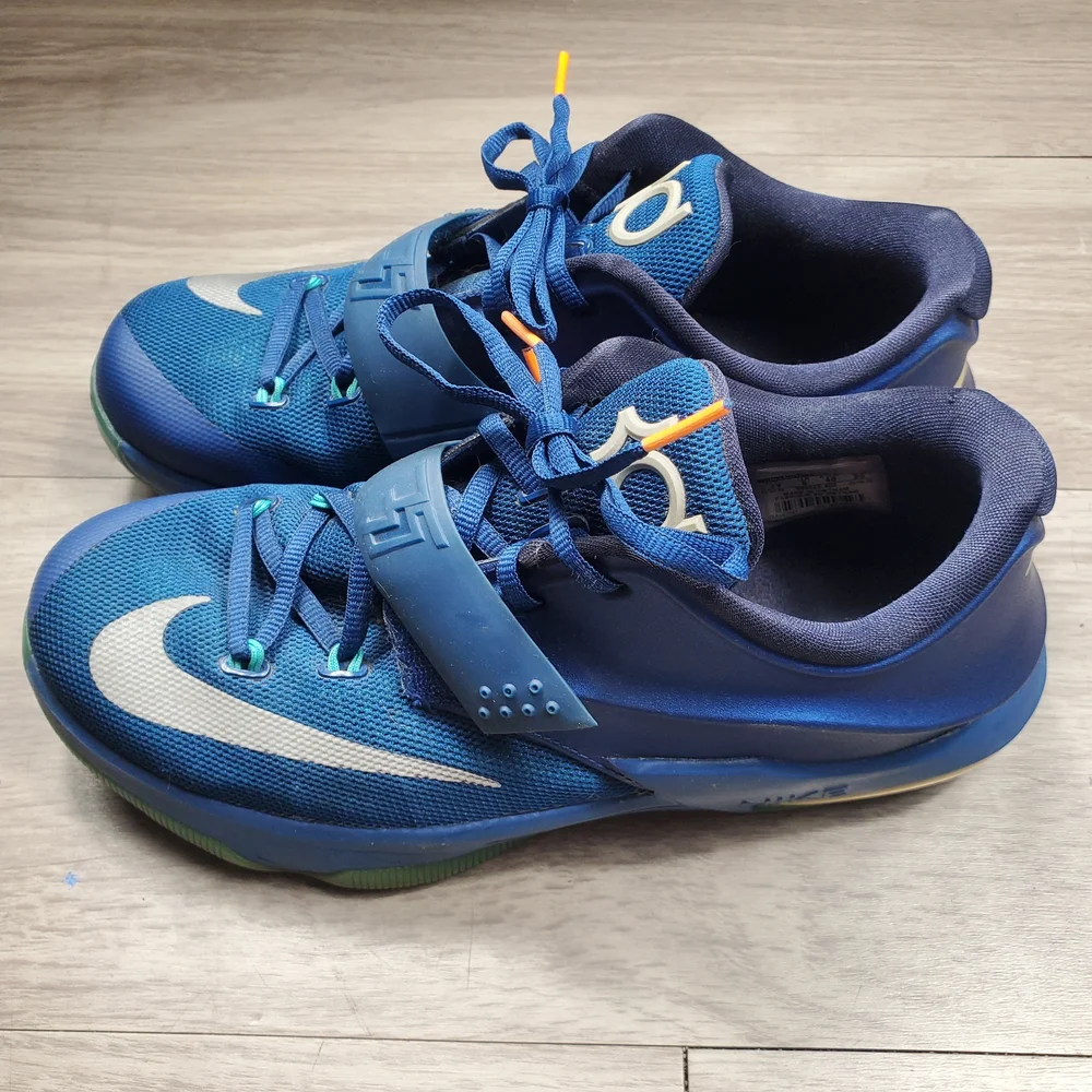 Nike KD 7 GS Elevate 669942-400 7Y Blue Silver Kevin Durant Basketball Shoes